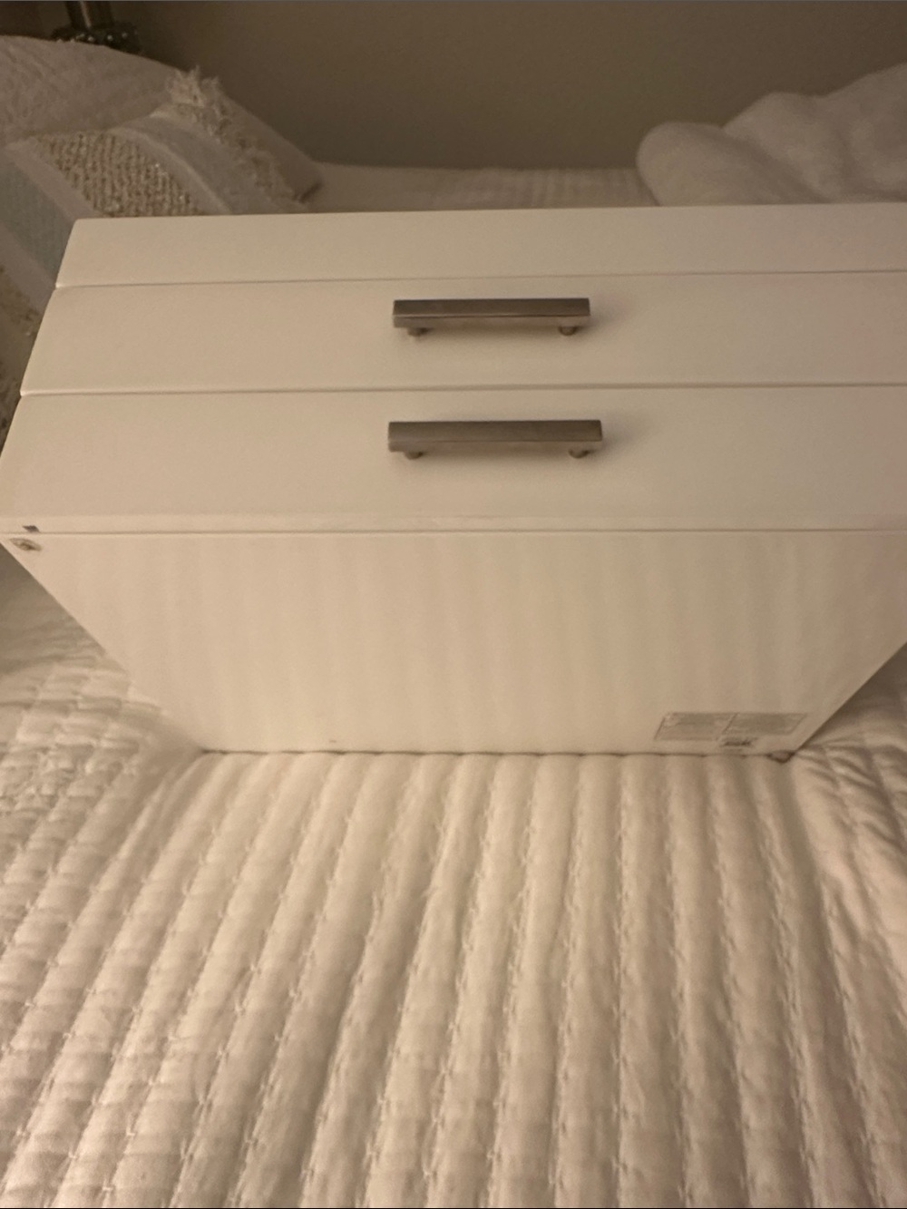 West Elm Gloss White 3-Drawer Jewelry Organizer with Silver Handles - Picture 10 of 11